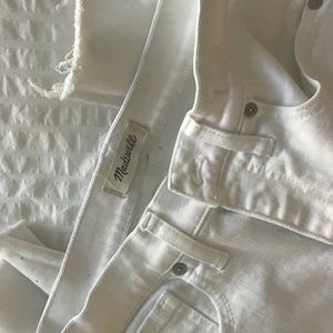 Madewell distressed white jeans
